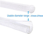 QCSIW 50ft 1 Inch White Cable Sleeve – Split Wire Loom Tubing Cord Protector – Flame Retardant Polyester Cable Management Wrap for Desk, TV, PC – Pet Chew Resistant & Easy to Cut