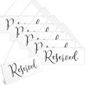 Blulu 6 Pcs Reserved Signs for Wedding Chairs Acrylic Tag Hanging with Ribbon for Wedding Reserved Signs for Important Events Church Pews Chair and Restaurant(Black)