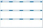 Sky Blue 12 Section Task, Objective and Goals Planning System Horizontal 32" Tall x 48" Wide. Wall Tray, Dry-Erase Marker, Eraser and 600 Sticky-Notes