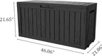 Decksplore 75 Gallon Outdoor Storage Box with Wheels, Waterproof Lockable Resin Deck Box Patio Storage Bin for Pool Accessories Cushion Furniture, Garden Tools, UV-Resistant Outside Delivery Black