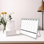 Planning Boards,White Board Dry Erase Calendar with Stand,Double-Sided Weekly Calendar Schedule Board with Time Slots&Monthly Planner with to DO List for Desk and Wall 16"×12"(1 Pack)