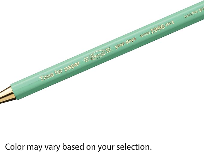 MARK'STYLE Time For Paper – Retro styling Ballpoint Pen, 0.5mm Black Gel Ink, For Office, School, and Journaling | Made in Japan, Refill Included (Black)