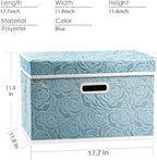 PRANDOM Larger Collapsible Storage Cube with Lid [1-Pack] Fabric Decorative Storage Bins Box Organizer Container Basket with Cover Handles for Bedroom Closet Living Room 17.7x11.8x11.8 Inch