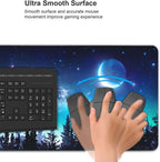 CANFLASHION Gaming Mouse Pad,Large Mouse Pads for Desk,Non-Slip Rubber Base Extended Mousepad,XXL Keyboard Mouse Mat,Computer Keyboard Desk Pad with Stitched Edges,35.4x15.8inch,Clear Stary Night