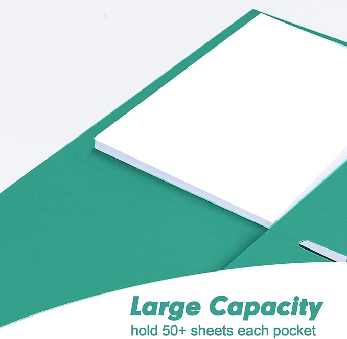 Two Pocket Folders, RAZCC 50 Pack 2 Pocket Folders Fit Letter Size Paper, Paper Folders with Pockets for School Office Business Home (Assorted 5 Colors)