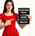 Custom Sign Left or Right Arrow, Glow in the Dark/Reflective Option, Personalized Metal Address Plaque, Customize for Business Logo, Office, Home, Yard, Outdoor 12''x8''