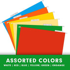 Extra Capacity Hanging File Folders, RAZCC 30 Pack Letter Size Reinforced Hanging Folders with Heavy Duty 1 Inch Expansion for Bulky Files, Filing Cabinet, Adjustable Tabs, Assorted Colors