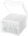 COSICS Photo Storage Box 5" x 7", Extra Large Transparent Plastic Photo Organizer Craft Keeper with 6 Inner Case for Cards, Pictures, Stamps, Stickers, Seeds, Office Supplies