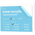 CALPALMY (2-Pack) 12x12 Inch Clear Acrylic Sheet - 1/4 Inch Thick Acrylic Plexiglass Panel for Laser Cutting, DIY Crafts, Signage, and Engraving Projects