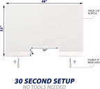SignHero Sneeze Guard | Large, Sturdy ¼” Acrylic Plexiglass Shield | USA-Made, 30 Second Setup | Plexiglass Barrier for Counter, Reception, School, Office (Multiple Sizes)