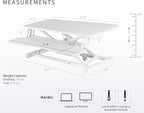 VIVO 28 inch Desk Converter, K Series, Height Adjustable Sit to Stand Riser, Dual Monitor and Laptop Workstation with Keyboard Tray, White, DESK-V028KW