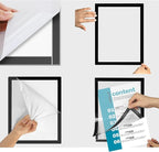 JIUYE 3Pcs Self Adhesive Magnetic Sign Holder 8.5 x 11 inches,Wall Mount Plastic Display Frame,Adhesive Magnetic Framed Paper Document Sign Holder for Home Office Store,Black