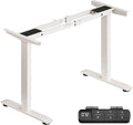 BIZUM Dual Motor Electric Standing Desk Frame with Memory Controller, Computer Memory Desk Adjustable Table Legs Up to 47.2" for Home Office, Reg White