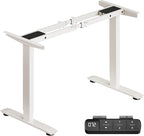 BIZUM Dual Motor Electric Standing Desk Frame with Memory Controller, Computer Memory Desk Adjustable Table Legs Up to 47.2" for Home Office, Reg White
