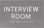 ADA CENTRAL SIGNS - 6" X4" Interview Room Sign - ADA Compliant Tactile Graphics Grade 2 Braille Text Acrylic Wall Sign | Privacy, Meeting, Room Name Sign for Schools, Hospitals, Offices, & Apartments
