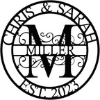 Personalized Family Name Sign, Split Letter Monogram Wall Art Decor, Durable Steel Family Last Name Decor, Custom Signs Indoor or Outdoor, Personalized Wedding Gifts, Housewarming Gift