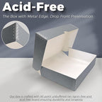 Lineco, 9x12 Clamshell Archival Folio Storage Box, 3" Deep, Acid-Free with Metal Edge Preservation Box. Preserves Picture Magazines Longevity, Organize Photos or Documents, Artwork, DIY