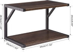 IBUYKE 2-Tier Desktop Printer Stand Holder, Multi-Purpose Desk Organizer Storage Shelf, Book Shelf Printer Shelf for Fax Machine, Scanner, Files, Books, Dark Grey UTLJ004G