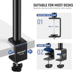 NEEWER Extendable Camera Desk Mount with Ball Head, 17"-40" Adjustable Table Light Stand with 1/4" Screw & C Clamp for DSLR Camera, Ring Light, Live Stream, Vlog, Max Load: 6.6lb/3kg, TL283 (RED)
