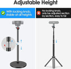 Nycetek Webcam Tripod Stand for Desk: Webcam Stand for Logitech Brio | C920 | C922 | C615 | C930e - Height & Angle Adjustable Desktop Tripod for Light & 1/4" Thread for Live Streaming | Video Calling