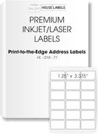 HOUSELABELS 18-up Address Labels (2-3/8" x 1-1/4") for Laser and Inkjet Printers, 1,000 Sheets