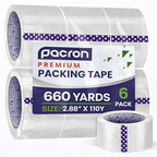 Clear Packing Tape - 6 Heavy-Duty Wrapping Tape - 110-Yard Length, 660 Total Yards 2.88-Inch Wide Strong Adhesive Rolls for Moving Boxes, Office Packaging, Storage Organization & Warehouse Shipping