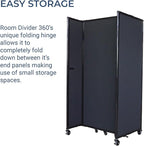 Versare Straightwall Sliding Portable Wall Partition | Freestanding Office Dividers | Locking Wheels | Temporary Room Separator | 11'3'' Wide x 4' Tall Royal Blue Fabric Panels