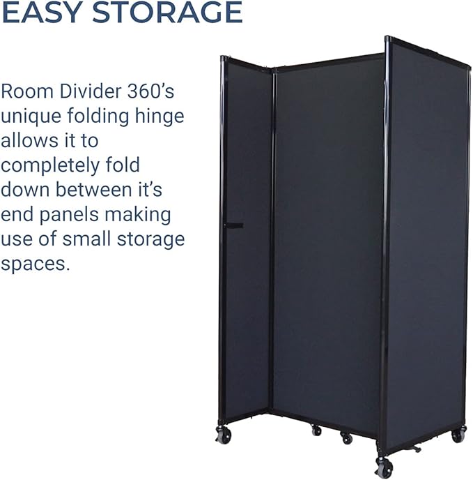 Versare Straightwall Sliding Portable Wall Partition | Freestanding Office Dividers | Locking Wheels | Temporary Room Separator | 7'2" Wide x 7'6" Tall Mocha Fabric Panels