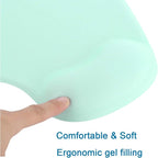 xinidc Ergonomic Computer Mouse Pad with Wrist Rest Support, Pain Relief Mouse Pad with Non-Slip PU Base for Home Office Working Studying (Light Green)