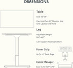 FLEXISPOT EN2 Whole-Piece Standing Desk with Clamp Power Strip, 55 x 28 Electric Stand Up Height Adjustable Desk with Cable Management (Gray Frame + 55" Marble Grey Top, 2 Packages)