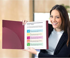 Dunwell Presentation Binder 24-Pocket, Displays 48 Pages, 8.5x11 Portfolio Binder with Plastic Sleeves, Storage and Organizer for Documents, Certificates, Projects, Photos (Ruby)