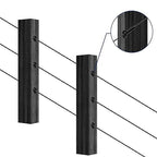 RiaYer 40 Pack 30 Degree Angle Protective Sleeves, Black Cable Railing Corner Protector Sleeve Beveled for 1/8" Wire Rope, T316 Marine Grade Cable Railing Kit with Two Drill Bit for Wood Posts HF039B