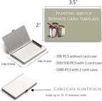 Custom Business Cards Personalized Business Cards for Small Business 300gsm Matte Paper Front & Back Sides Printed 3.5" x 2" - Painting Service Template