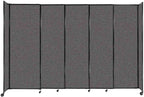 Versare Straightwall Sliding Portable Wall Partition | Freestanding Office Dividers | Locking Wheels | Temporary Room Separator | 11'3'' Wide x 7'6'' Tall Charcoal Gray Fabric Panels