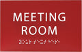 ADA CENTRAL SIGNS - 6" X4" Meeting Room Sign - ADA Compliant Tactile Graphics Grade 2 Braille Text Acrylic Wall Sign | Privacy, Interview, Room Name Sign for Schools, Hospitals, Offices, & Apartments
