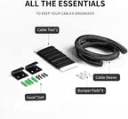 HomeBliss Large Cable Management Box-Stylish Wire Organizer, Wire Concealer and Wire Management Box-Wire Management Box with Protective Sleeve (Black)