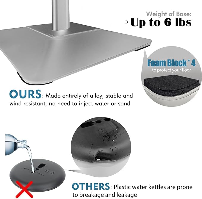 Golemas Sign Stand for Display, 11lbs Integrated Rod Heavy Duty Pedestal Floor Signage Stand Holder, for Outdoor or Indoor Advertising (11 x 17, Silver, 3Pack)