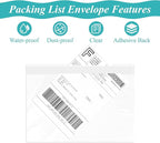 6”×9” Self-Adhesive Shipping Label Sleeves, FungLam Shipping Label Sleeves, Packing List Envelopes, Clear Top Loading Packing List, Shipping Labels Pouches for Shipping Labels/Files 100 Pack