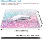 IMAYONDIA Pink Blue Sparkly Mouse Pad Cute, Rectangle Non-Slip Rubber Glitter Bling Gradient Mousepad for Kids Girls, Laptop Computer Mouse Pads, 9.5 X 7.9 Inch