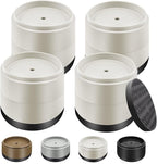Furniture Risers Bed Risers Heavy Duty 1 inch, 2 inch, 3 inch, 4 inch Round Adjustable Bed Lifts Riser for Desk Legs Table Couch Sofa Chair Refrigerator Washing Machine (1+1 Inch, White, 4 Pack )