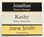 Office Desk Name Plate or Wall/Door Sign - 2x8 or 2x10 - Laser Engraved Sign - CUSTOMIZE. Holder available. Available in 21 colors and 17 fonts. Great gift idea - 10 Tags
