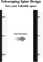 INFUN 1 Inch Telescoping 3 Ring Binder -12 PCS-White, Flexible Binders with Customizable Front Cover and Clear Catalog Pocket, 1Inch Rings, 225 Sheet Capacity