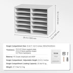 VEVOR Literature Organizers, 12 Compartments Office Mailbox with Adjustable Shelves, Wood Literature Sorter 20.4x12x16.1 inches for Office, Home, Classroom, Mailrooms Organization, EPA Certified White