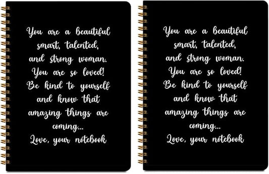 2pcs Christian Spiral Notebook, Appreciation Gifts for Women College Ruled Spiral Notebook, Inspirational Gifts160 Pages Hardcover Notebooks Journals for Writing Travel Business Office