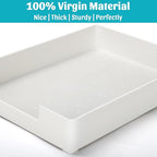 AZFUNN Letter-Size Tray Desk Letter Tray Paper Tray, Sturdy Heavy-Duty Plastic Printer Paper Tray, Single-Tier Stackable File Storage Organizer for Office Home (2, White)