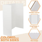 Henoyso 4 Pcs 36 x 48 Inch White Trifold Poster Board Large Tri Fold Presentation White Display Board Foldable Paperboard for Science Fair School Business Project Exhibition