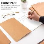 feela 15 Pack A5 Kraft Notebooks, 60 Lined Blank Pages Travel Journal Bulk, Soft Cover Notebooks for Women Girls Students, Making Plans Writing Memos Office School Supplies, 8.3 X 5.5 in