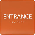ADA CENTRAL SIGNS - 6" X6" Entrance Sign - ADA Compliant Tactile Graphics Grade 2 Braille Text Acrylic Wall Sign - Entry, Way in, Access Signs for Office, Hotel, Schools, Apartment, and Restaurants
