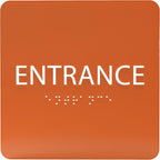 ADA CENTRAL SIGNS - 6" X6" Entrance Sign - ADA Compliant Tactile Graphics Grade 2 Braille Text Acrylic Wall Sign - Entry, Way in, Access Signs for Office, Hotel, Schools, Apartment, and Restaurants