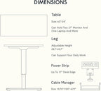 FLEXISPOT EN2 Whole-Piece Standing Desk with Clamp Power Strip, 60 x 24 Electric Stand Up Height Adjustable Desk with Cable Management (Black Frame + 60" Black Top, 2 Packages)